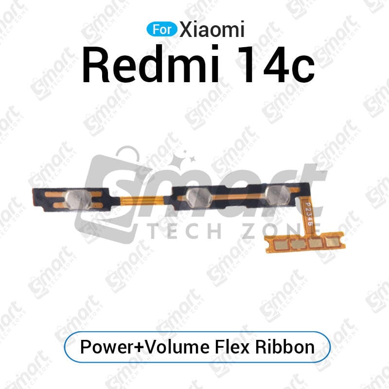 Xiaomi Redmi 14c Power on / off Switch Button Side Volume Up Down Buttons Flex Cable Replacement Parts