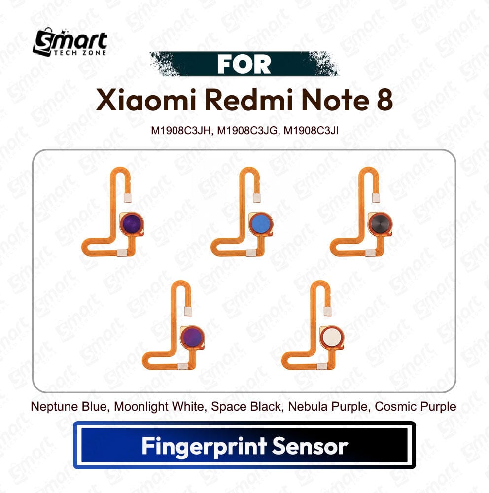 Xiaomi Redmi Note 8 Fingerprint Sensor Flex Cable Home Button Scanner Replacement Repair Spare Part (M1908C3JH, M1908C3JG, M1908C3JI)