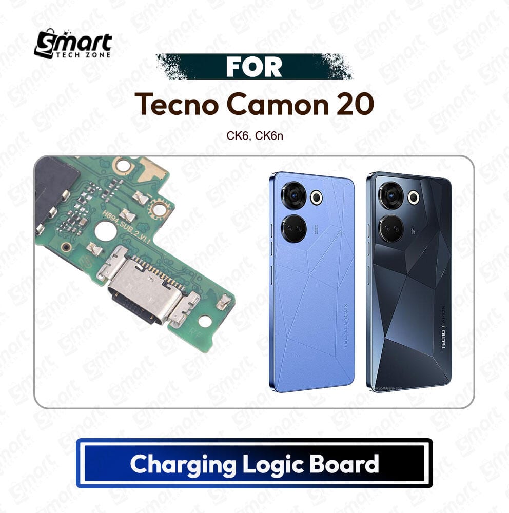 Tecno Camon 20 or 20 Pro Charging Port PCB Sub Board USB Plug Dock Connector Logic Board Repair Spare Part (CK6, CK6n)