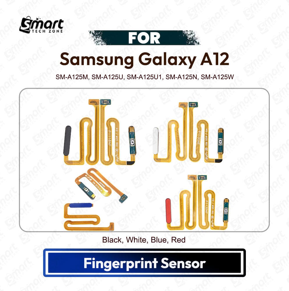 Samsung Galaxy A12 Fingerprint Sensor Flex Cable Home Button Scanner Replacement Repair Spare Part (SM-A125M SM-A125U SM-A125U1 SM-A125N SM-A125W)