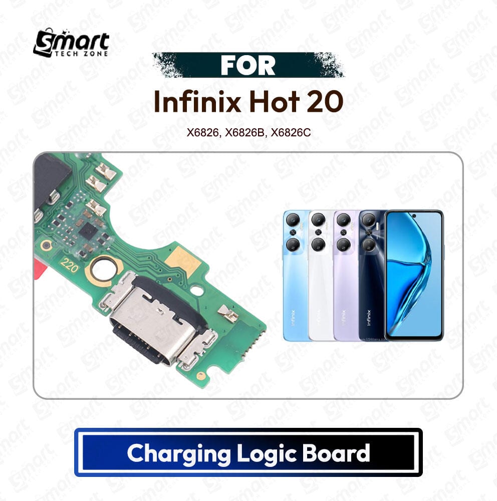 Infinix Hot 20 Charging Port PCB Sub Board USB Plug Dock Connector Logic Board Repair Spare Part (X6826, X6826B, X6826C)