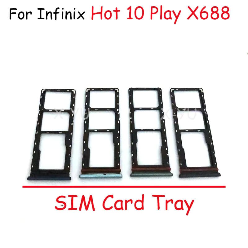 Infinix Hot 10 Play X688 Sim Tray Micro SD Card Slot with Sim Ejector Pin Replacement Part