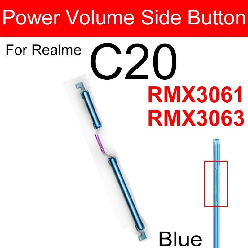 Power Volume Out Side Key Side Button For Realme C20 C20a C21 C21y C25 C25y C25s External Volume Button + Power ON OFF