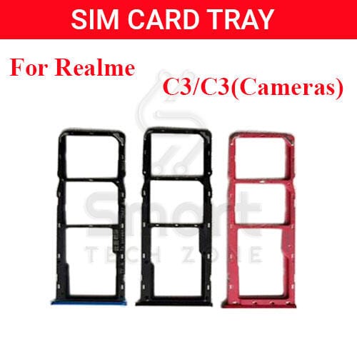 Realme C3 Sim Tray Micro SD Card Slot with Sim Ejector Pin Replacement Part