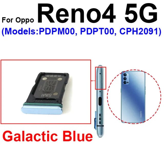 Oppo Reno 4 5G Sim Tray with Sim Ejector Pin Replacement Part