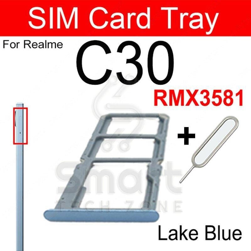Realme C30 Sim Tray Micro SD Card Slot with Sim Ejector Pin Replacement Part