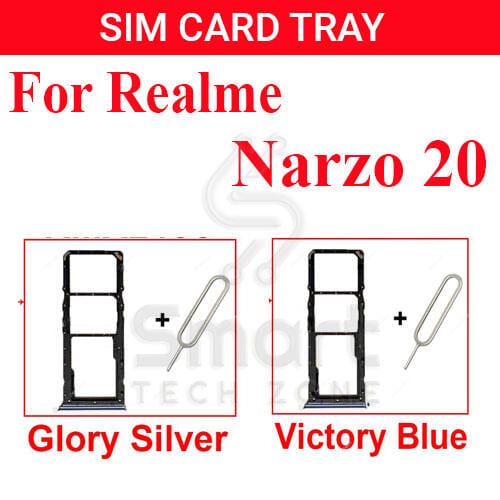 Realme Narzo20 Sim Tray Micro SD Card Slot with Sim Ejector Pin Replacement Part