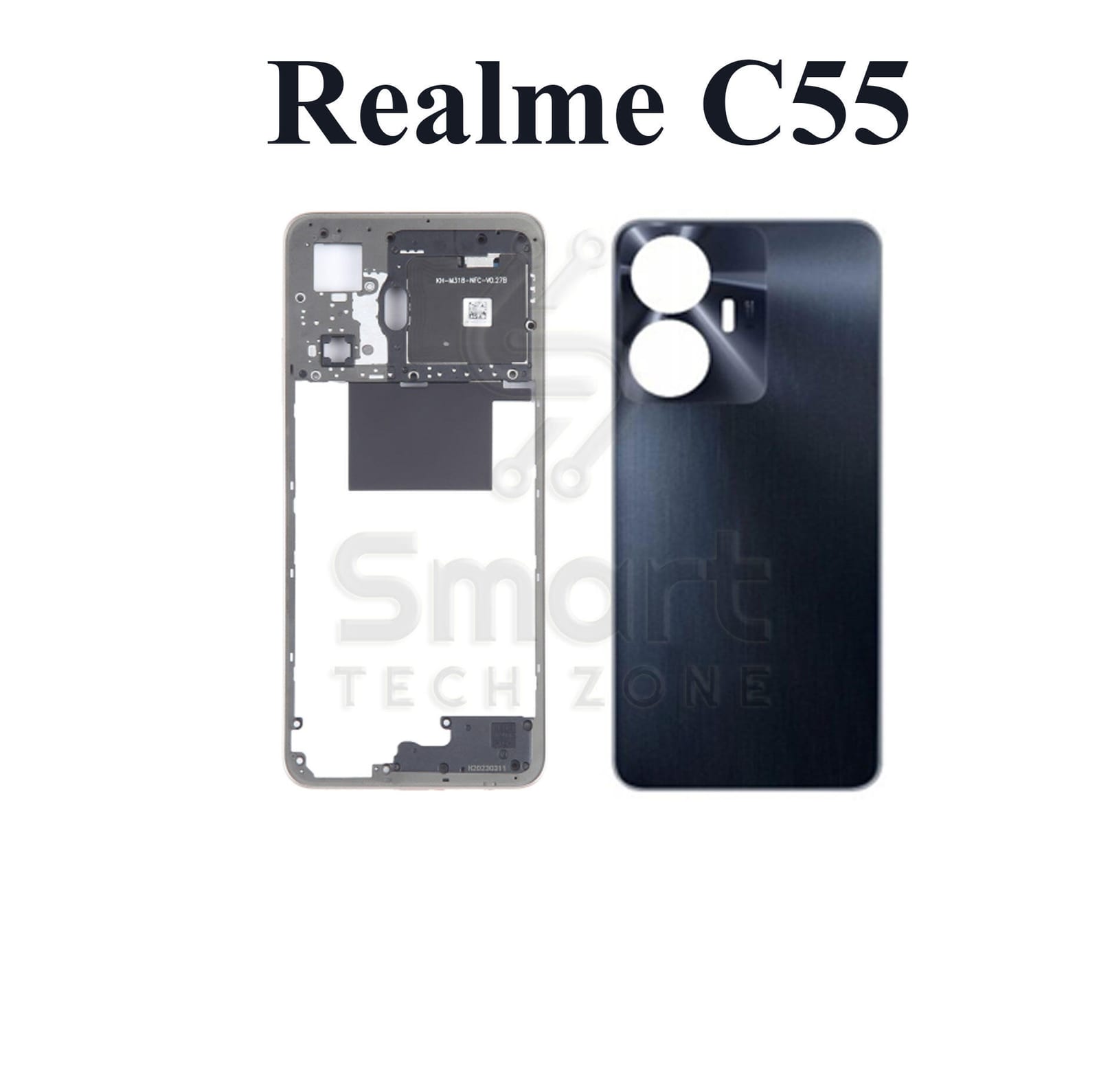 Side Frame and Back Panel for Realme C55 Without Camera Glass