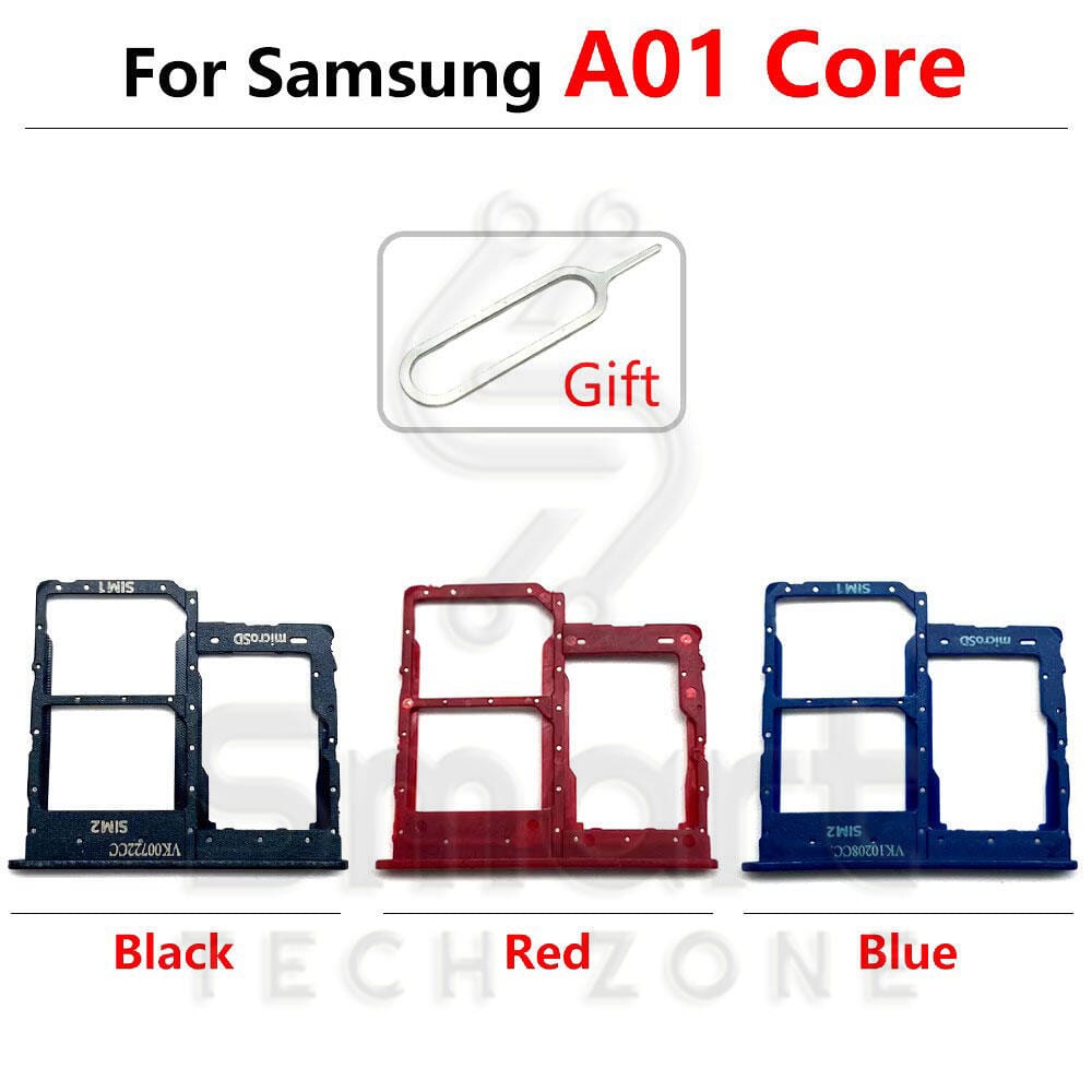Samsung A01 Core Sim Tray Micro SD Card Slot with Sim Ejector Pin Replacement Part