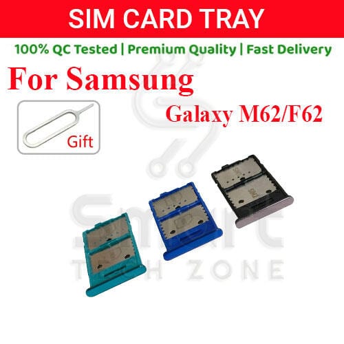 Samsung Galaxy M62 F62 Sim Tray Micro SD Card Slot with Sim Ejector Pin Replacement Part