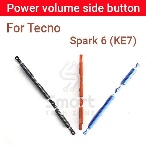 Power Volume Out Side Key Side Button For Tecno Spark 6 KE7 External Volume Button + Power ON OFF