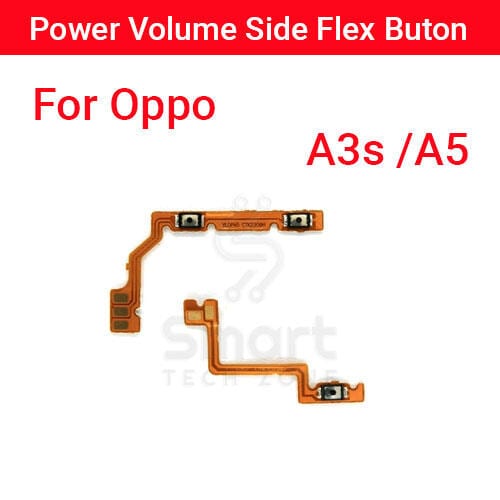 Oppo A3s A5 Power on / off Switch Button Side Volume Up Down Buttons Flex Cable Replacement Parts