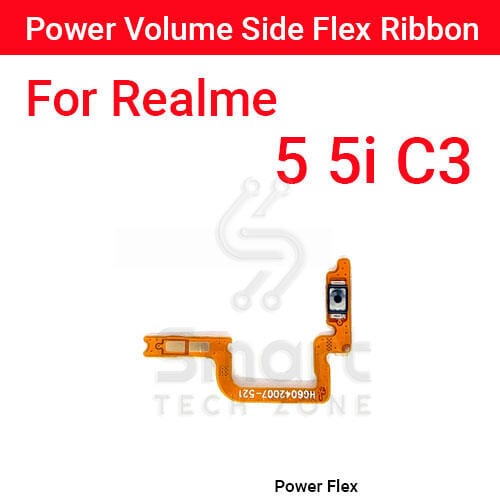 Realme 5 5i C3 Power on / off Switch Button Side Volume Up Down Buttons Flex Cable Replacement Parts