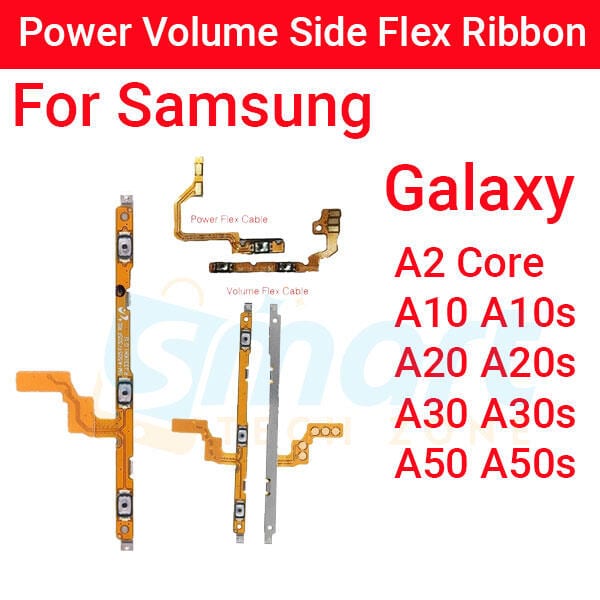 Samsung Galaxy A2 Core A10 A10s A20 A20s A30 A30s A50 A50s Power on / off Switch Button Side Volume Up Down Buttons Flex Cable Replacement Parts