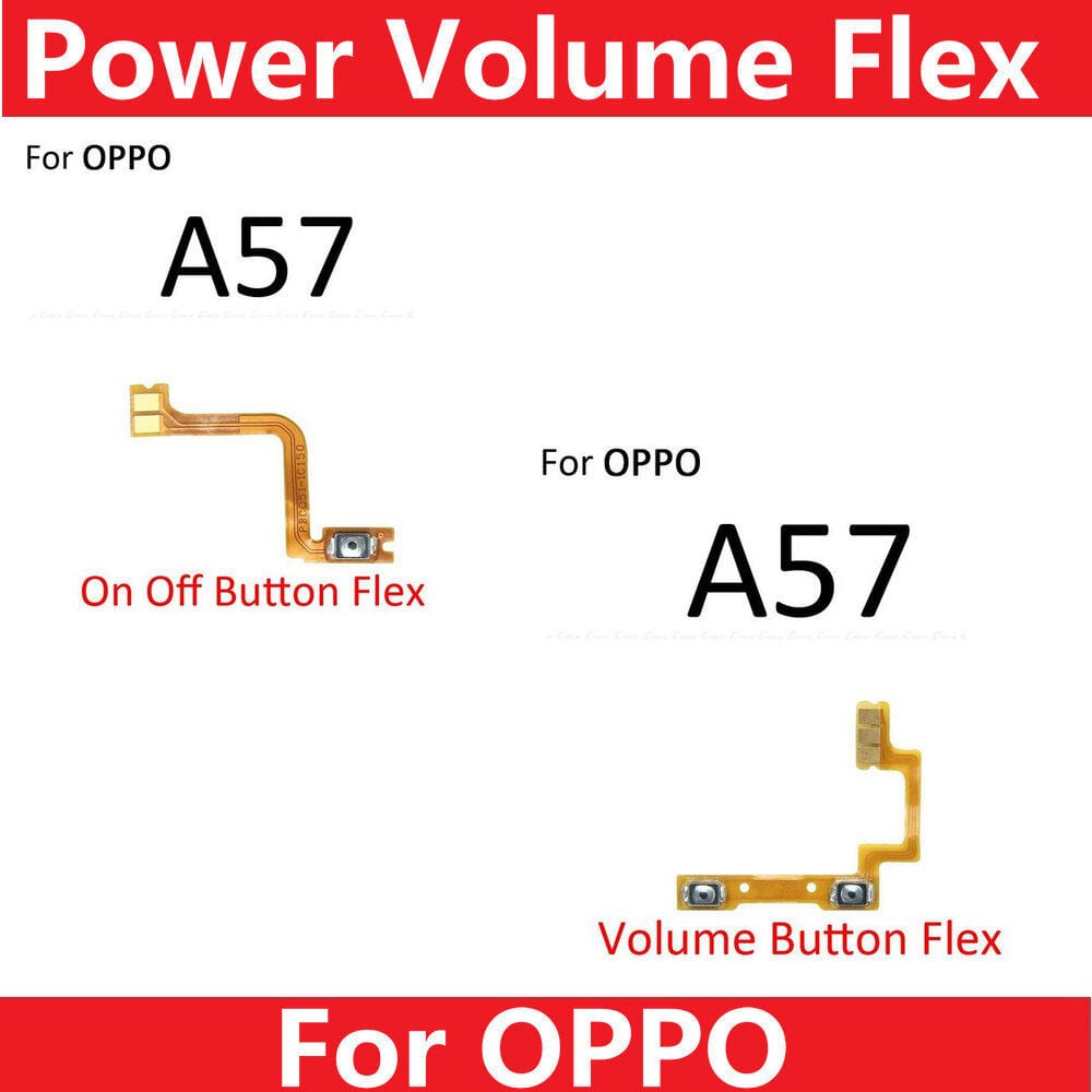 Oppo A57 Power on / off Switch Button Side Volume Up Down Buttons Flex Cable Replacement Parts
