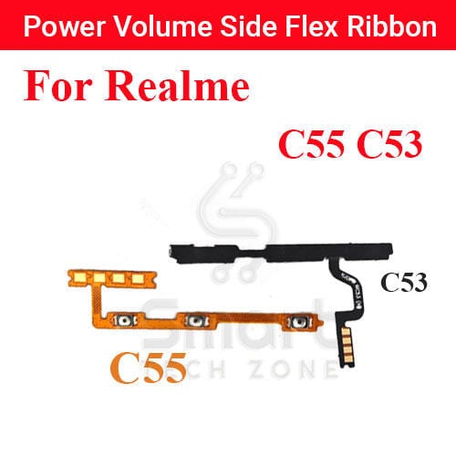 Realme C51 C55 C53 Power on / off Switch Button Side Volume Up Down Buttons Flex Cable Replacement Parts