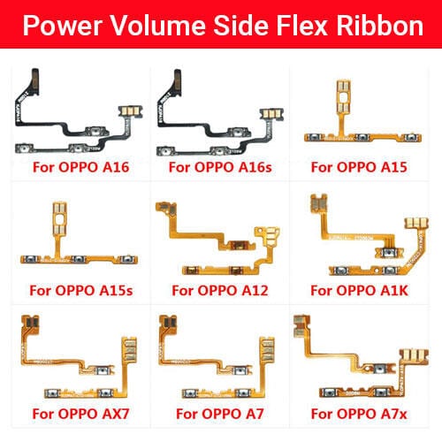 OPPO A7x A7 AX7 A1k A12 A15 A15s A16 16S Power on / off Switch Button Side Volume Up Down Buttons Flex Cable Replacement Parts