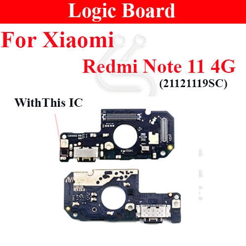 Charging Logic Board For Xiaomi Redmi Note 11 4G Charging Port For (21121119SC) USB Plug PCB Dock Connector Replacement Parts