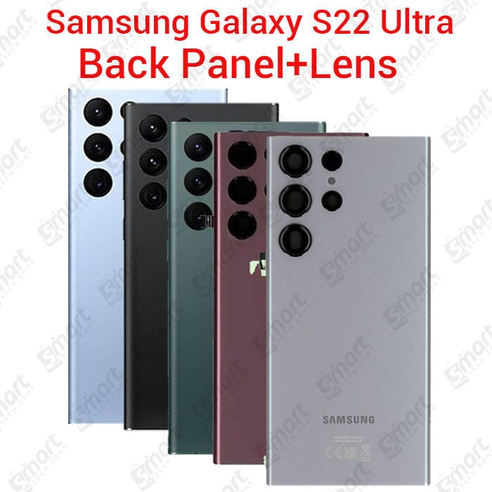 Samsung Galaxy S22 Ultra Back Panel/Backshell/ Casing + Camera Lens + Side Buttons With Logo-All Colors Available