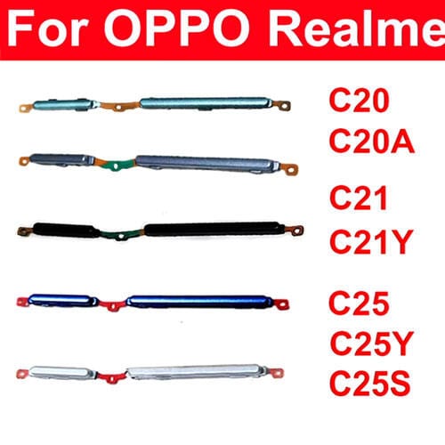 Power Volume Out Side Key Side Button For Realme C25 C25Y C25S C21 C21Y C20 C20A External Volume Button + Power ON OFF