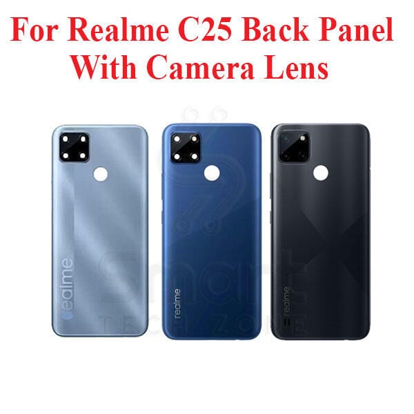 Realme C25 Back Panel/Backshell/ Casing + With Camera Lens + Side Buttons With Logo-All Colors Available