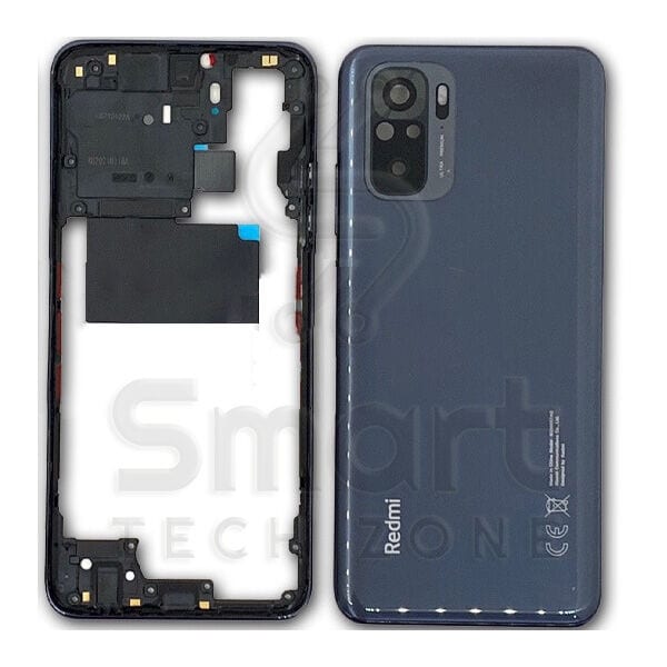 Compatible with Xiaomi Redmi Note 10/10s 4G Side Frame and Back Panel + Camera Glass Lens + Outside Key Replacement Part