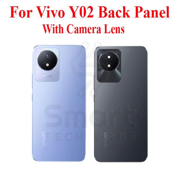 Vivo Y02 Back Panel/Backshell/ Casing + Camera Lens + Side Buttons With Logo-All Colors Available
