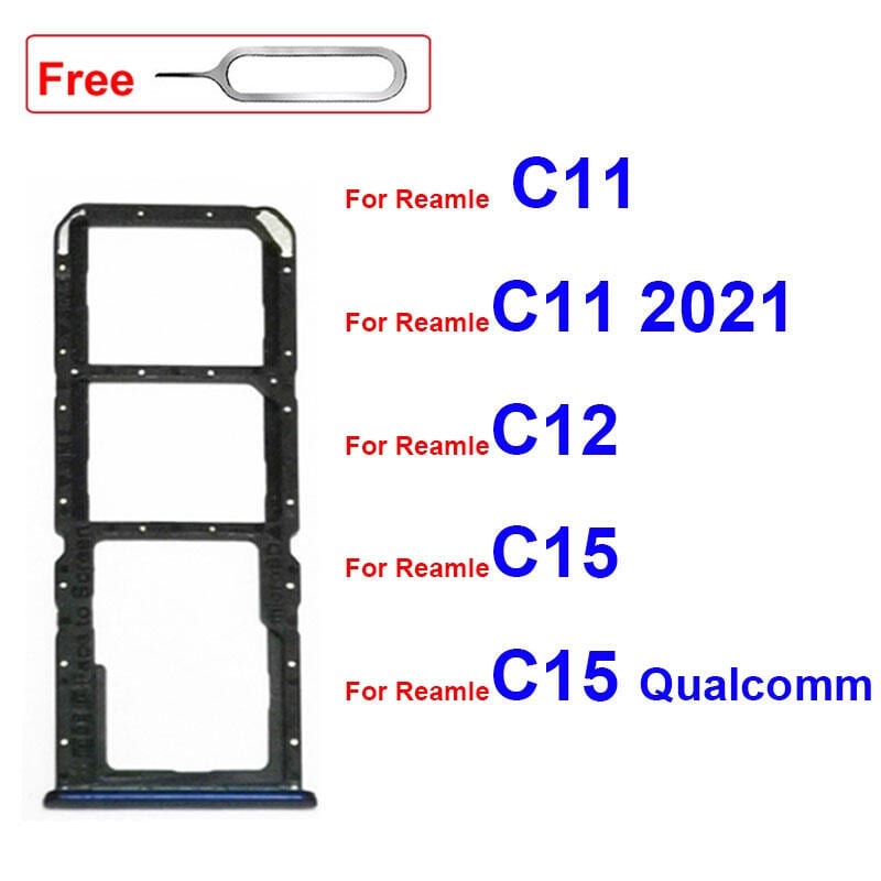 Realme C11 C12 C15 Sim Tray Micro SD Card Slot with Sim Ejector Pin Replacement Part