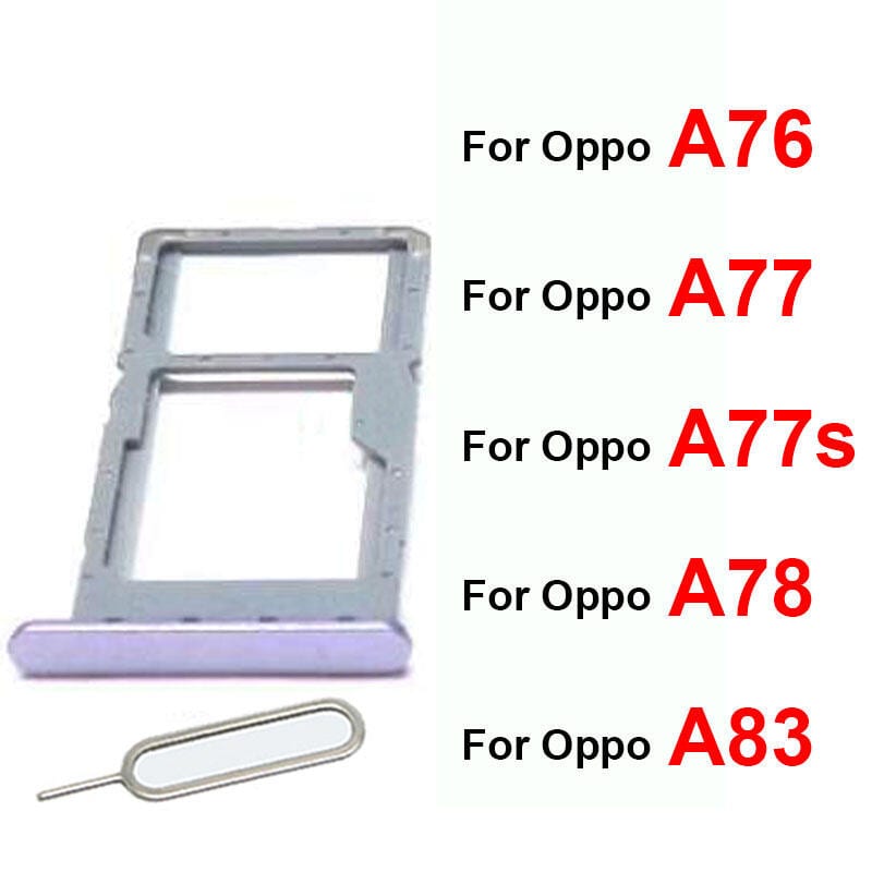 Oppo A76 A77 A77s A78 4G 5G (2022) A83 (2018) Sim Tray Micro SD Card Slot with Sim Ejector Pin Replacement Part