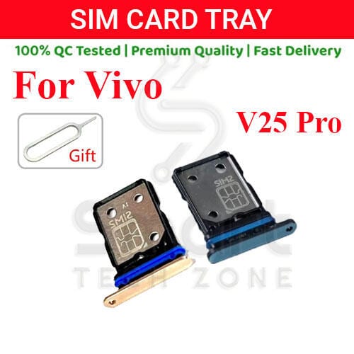 Vivo V25 Pro Sim Tray Micro SD Card Slot with Sim Ejector Pin Replacement Part