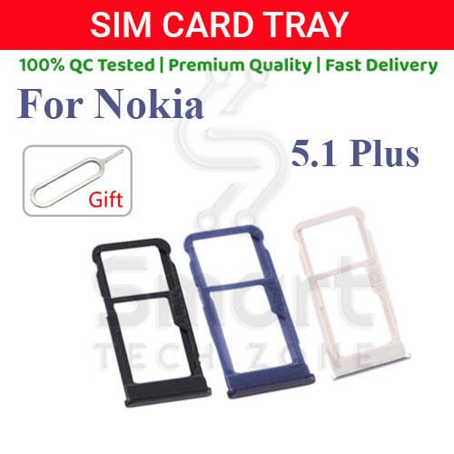 Nokia 5.1 Plus Sim Tray Micro SD Card Slot with Sim Ejector Pin Replacement Part