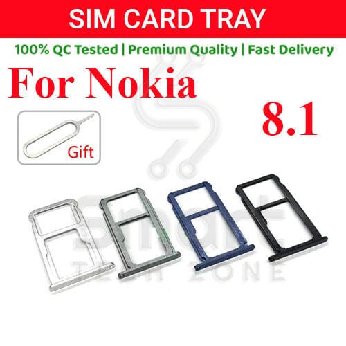 Nokia 8.1 Sim Tray Micro SD Card Slot with Sim Ejector Pin Replacement Part