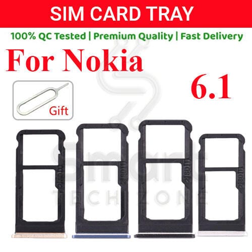 Nokia 6.1 Sim Tray Micro SD Card Slot with Sim Ejector Pin Replacement Part