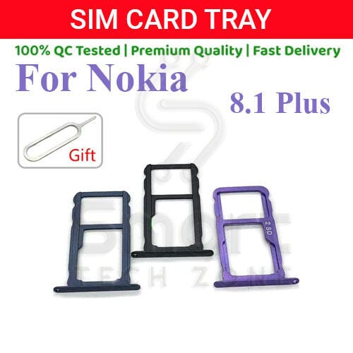 Nokia 8.1 Plus Sim Tray Micro SD Card Slot with Sim Ejector Pin Replacement Part