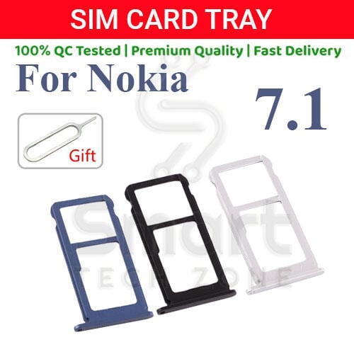 Nokia 7.1 Sim Tray Micro SD Card Slot with Sim Ejector Pin Replacement Part