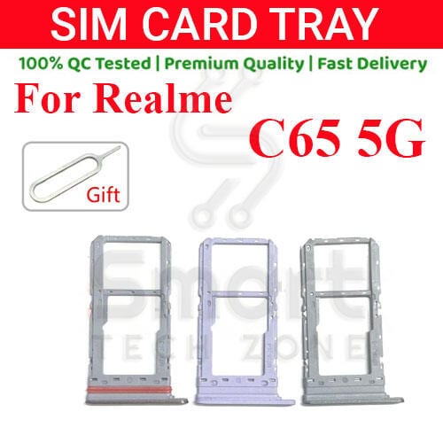 Realme C65 5G Sim Tray Micro SD Card Slot with Sim Ejector Pin Replacement Part
