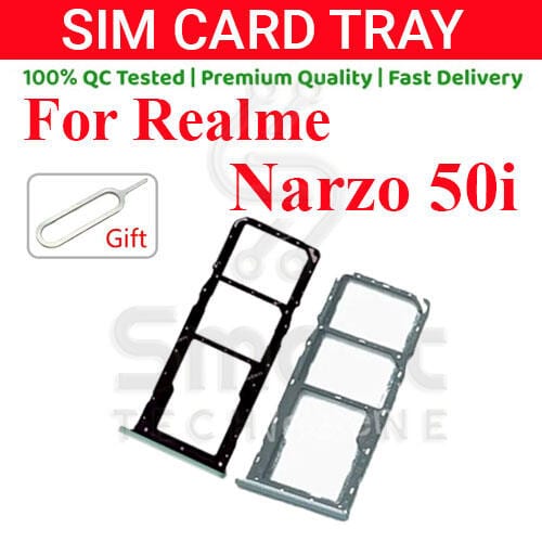 Realme Narzo 50i Sim Tray Micro SD Card Slot with Sim Ejector Pin Replacement Part