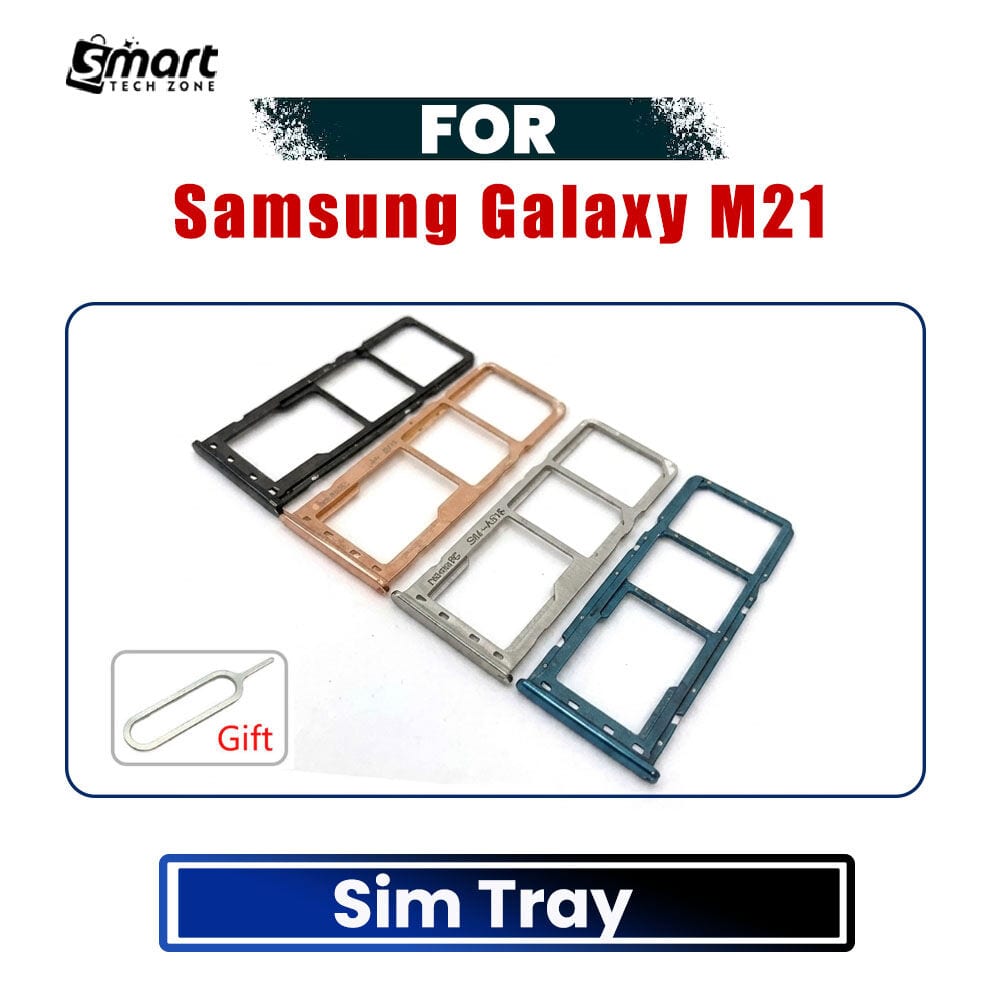Samsung Galaxy M21 Sim Card Tray + SD Card Slot Holder | Sim Ejector Pin | SM-M215 | Exact Fit