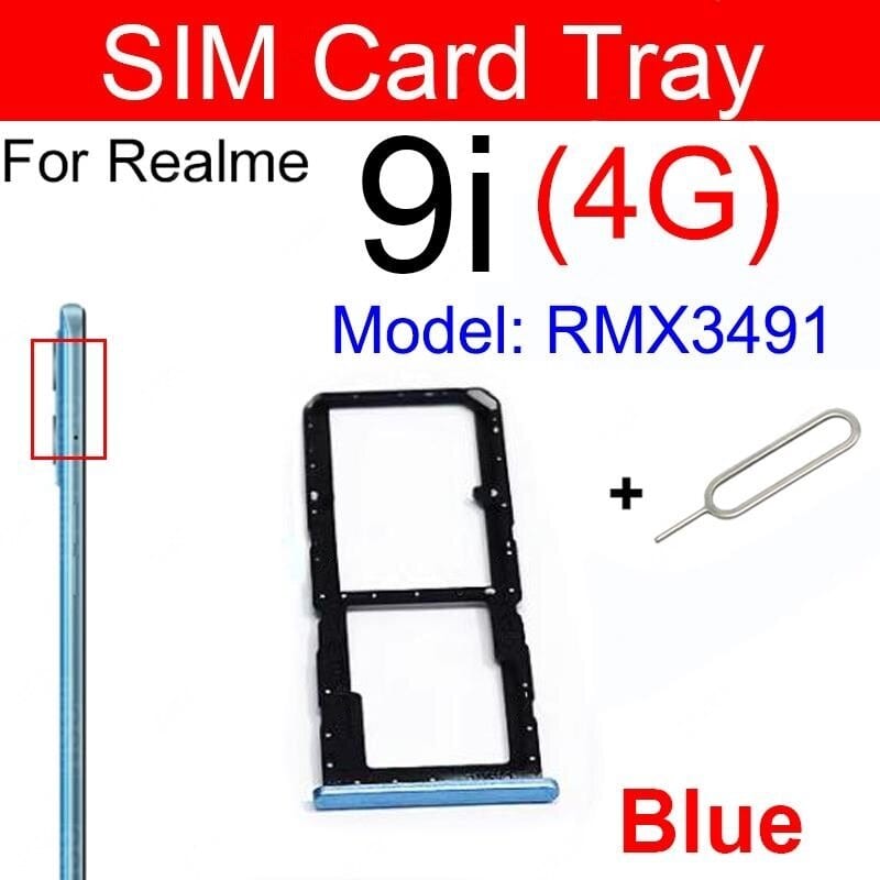 Realme 9i 4G 5G Sim Tray Micro SD Card Slot with Sim Ejector Pin Replacement Part