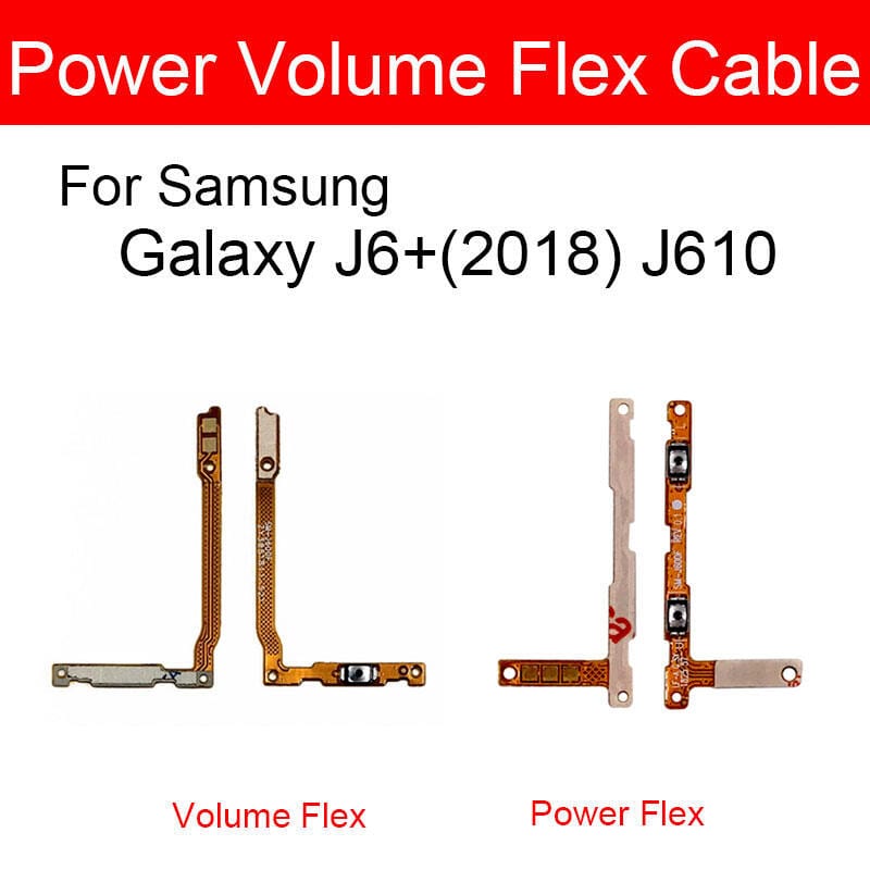 Samsung Galaxy J6 Plus Power on / off Switch Button Side Volume Up Down Buttons Flex Cable Replacement Parts