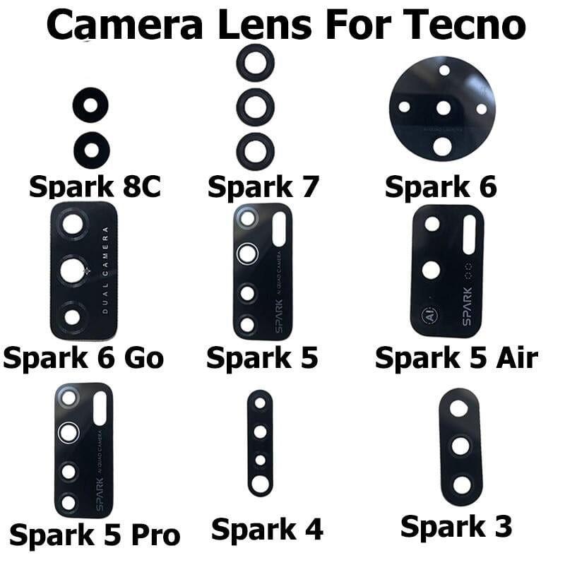 Back Rear Camera Lens Glass Compatible with Tecno Spark 3 3 Pro 4 7 8C Camera Lens Glass Without Frame