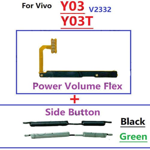 For Vivo Y03 Y03T Power ON OFF Switch Volume button + Flex Cable Replacement Parts