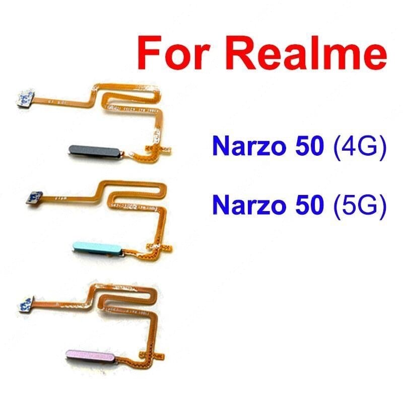 Power Button Fingerprint Sensor Flex Cable For Realme Narzo 50 4G 5G ON OFF Key Sensor Home Touch Fingerprint Sensor Flex Ribbon