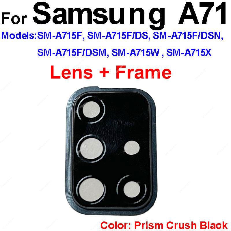 Back Rear Camera Lens Glass Compatible with Samsung Galaxy A71 Camera Lens Glass With Frame