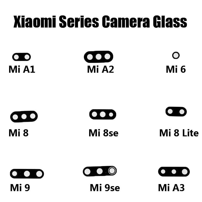 Back Rear Camera Lens Glass Compatible with Xiaomi Mi A1 A2 A3 6 8 8SE 8 Lite 9 9SE  Camera Lens Glass Without Frame