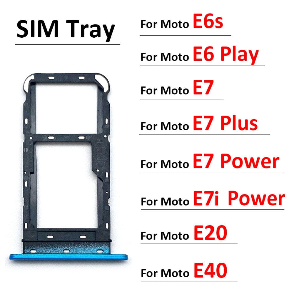 Moto E6 Play E6s E7 Plus E7i Power E20 E40 Sim Tray Micro SD Card Slot with Sim Ejector Pin Replacement Part