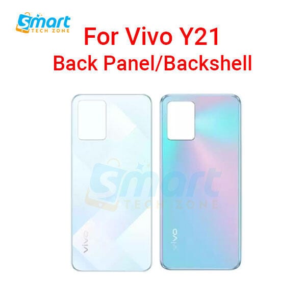 Compatible with Vivo Y21 Back Panel + Without Camera Glass Lens + Outside Key Replacement Part