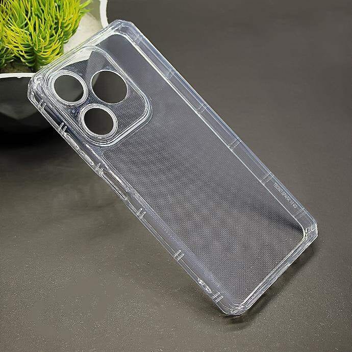 Shockproof Back Cover Case for For Tecno Spark 6 Raised Bump for Camera & Screen Protection | Ultra Clear Soft Silicone Back Cover for Shockproof Back Cover Case (Transparent)