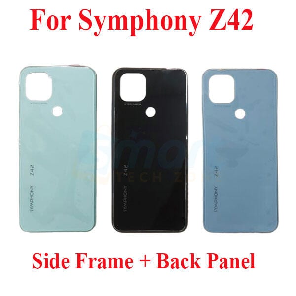 Compatible with Symphony Z42 Side Frame and Back Panel + Without Camera Glass Lens + Outside Key Replacement Part