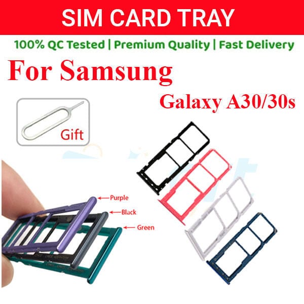 Samsung Galaxy A30/A30s Sim Tray Micro SD Card Slot with Sim Ejector Pin Replacement Part:
